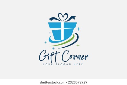 Gift Shop Logo Symbol Template Design. Online Shopping Gift Logo Templates