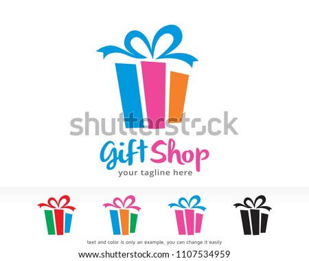 Gift Shop Logo Symbol Template Design Vector, Emblem, Design Concept, Creative Symbol, Icon