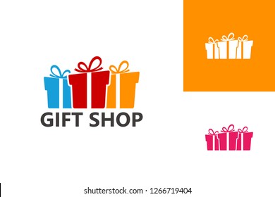 Gift Shop Logo Template Design Vector, Emblem, Design Concept, Creative Symbol, Icon
