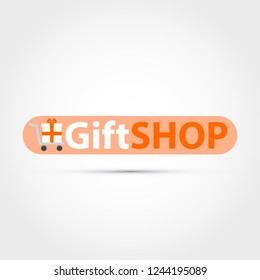 Gift shop vector illustration, logo, sign