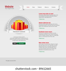 Gift Shop Website Design Template: Front Page