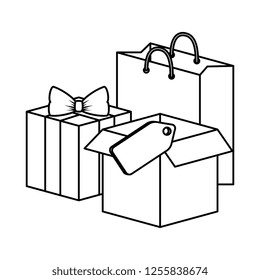 gift with shopping bag and box