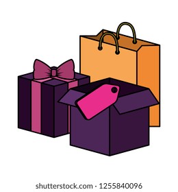 gift with shopping bag and box