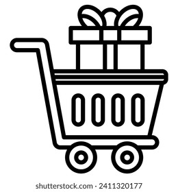 Gift Shopping icon line vector illustration