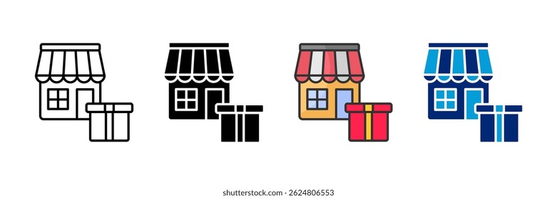 Gift Shopping Icon Set Multiple Style Collection