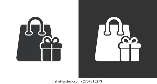 Geschenkeinkaufssymbol. Symbol für durchgezogene Glyphenserie