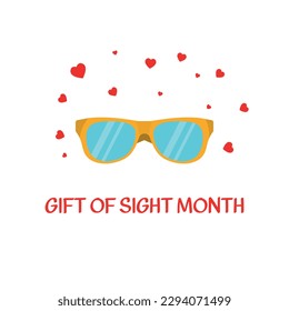 gift of sight month. Design suitable for greeting card poster and banner