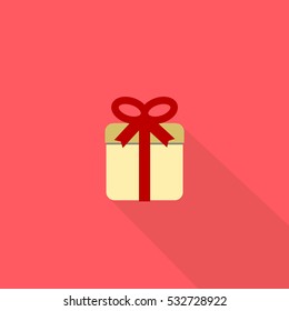 Gift sign icon. Flat. Vector