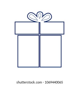 Gift sign. Vector. Flat style black icon on white.