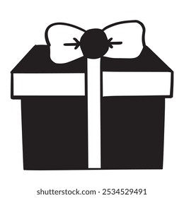 Gift silhouette Christmas gift celebration box container black decoration