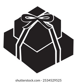 Gift silhouette Christmas gift celebration box container black decoration