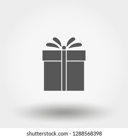 Gift. Silhouette. Icon for web and mobile application. Vector illustration on a white background. Flat design style.