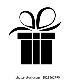 Gift silhouette, Present. Concept of new year, Christmas. Gift icon. vector illustration