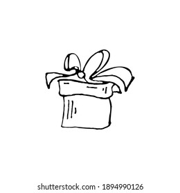 Geschenkskizze, Vektorgrafik auf weißem Hintergrund