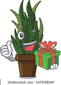 With gift snake plant with the character shape