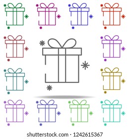 gift snow concept line icon. Elements of winter in multi color style icons. Simple icon for websites, web design, mobile app, info graphics