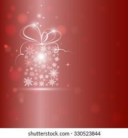  gift  with snowflake  ,vector