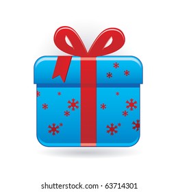 gift with snowflakes