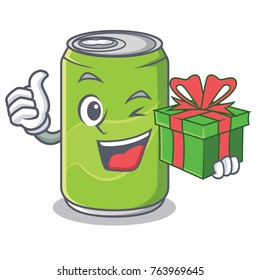 With gift soft drink character cartoon