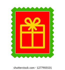 gift stamp icon - gift stamp isolated, surprize box illustration- Vector stamp