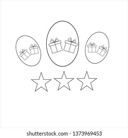 gift with star icon,vector best line icon.