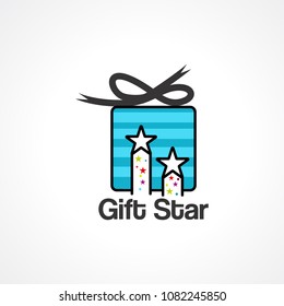 Gift star logo vector, icon, element and template for business