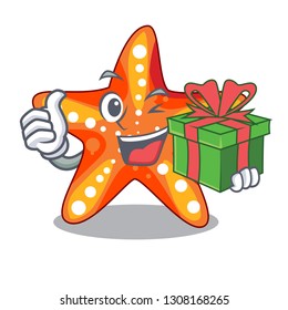 With gift starfish isolated with in the cartoons