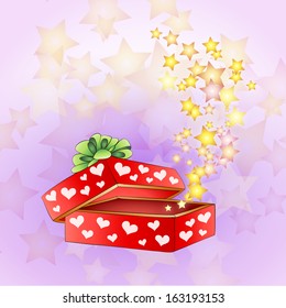 gift with stars