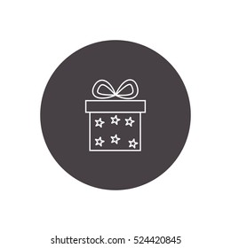 gift, stars package, christmas present outline icon illustration vector, can be used for web and mobile design