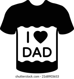 Gift for Step Daddy Vector Icon Design, Fathers Day Symbol, Dads Gift Elements Sign, Parents Day Stock illustration, I Love my Dad Printed Tee Shirt Concept