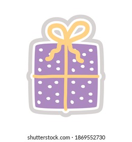 gift sticker flat style icon vector illustration design