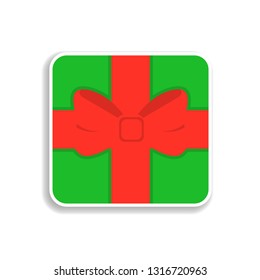 gift sticker icon. Elements of Chrismas in color icons. Simple icon for websites, web design, mobile app, info graphics