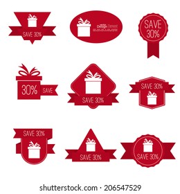 Gift stickers with discount offer. 