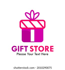 Gift store logo template illustration