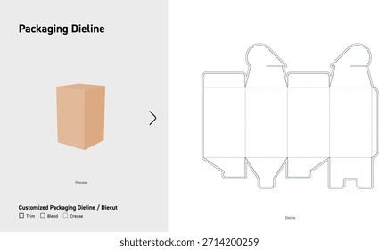 Geschenk Stil Faltschachtel Verpackung Dieline Vorlage
