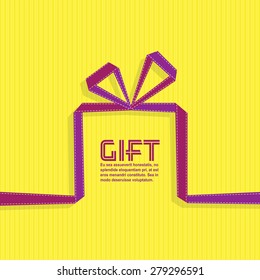 Regalo en estilo de cinta de origami, vector
