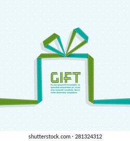 Gift in the style of origami ribbon. vector illustration.