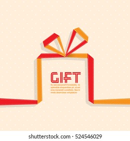 Gift in the style of origami ribbon, gift.  vector illustration.