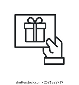 Gift, surprise, present thin line icons. Perfect pixel on transparent background