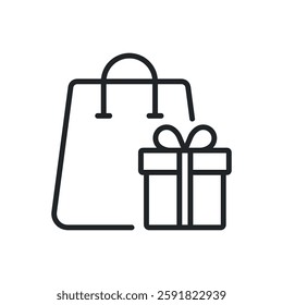 Gift, surprise, present thin line icons. Perfect pixel on transparent background