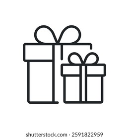 Gift, surprise, present thin line icons. Perfect pixel on transparent background