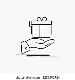 gift, surprise, solution, idea, birthday Line Icon. Vector isolated illustration