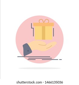 gift, surprise, solution, idea, birthday Flat Color Icon Vector. Vector Icon Template background