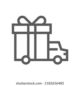 Gift and Surprise Vector Line Icon