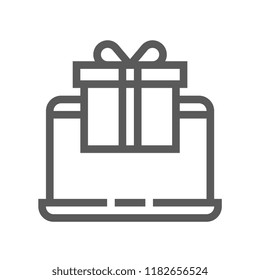 Gift and Surprise Vector Line Icon