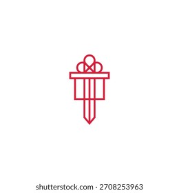 Gift sword box logo design.