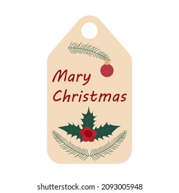 A gift tag for a Christmas gift, a New Year's price tag for the design.
