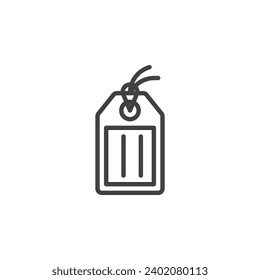 Icono de etiqueta o etiqueta de regalo. signo de estilo lineal para concepto móvil y diseño web. Icono de vector de contorno de etiqueta de precio. Símbolo, ilustración del logotipo. Gráficos vectoriales