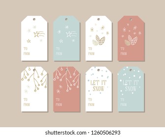 Gift tag printables with handmade elements. Nude color theme. Each tag is 1.75x3" when printed on 8.5x11" or A4.