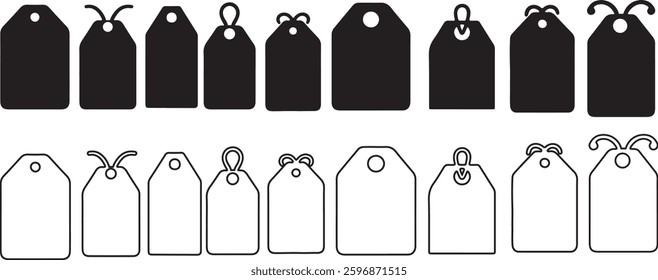 Gift Tag Silhouette Icon Design On White Background